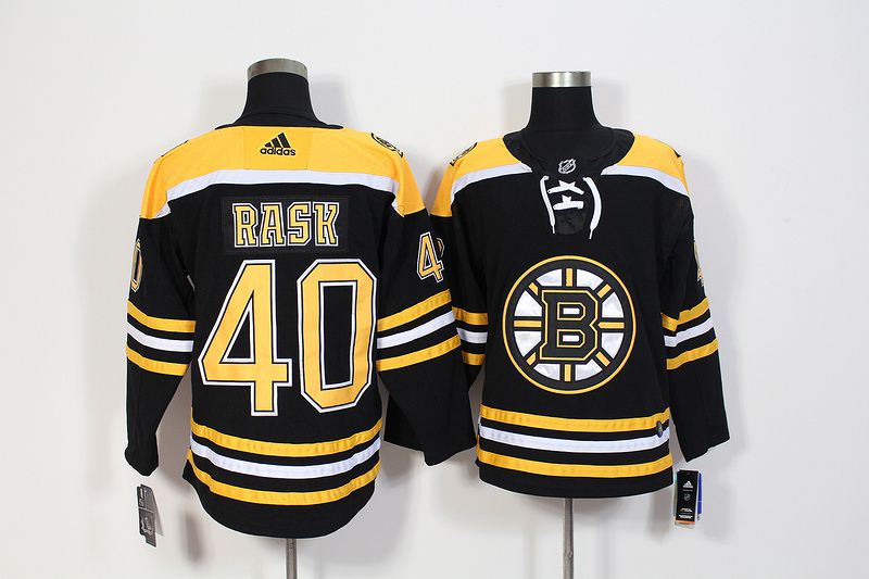 Men Boston Bruins #40 Rask Black Hockey Stitched Adidas NHL Jerseys